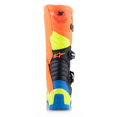 Bottes Alpinestars Tech 5 Orange Fluo Bleu Enamel Jaune Fluo 