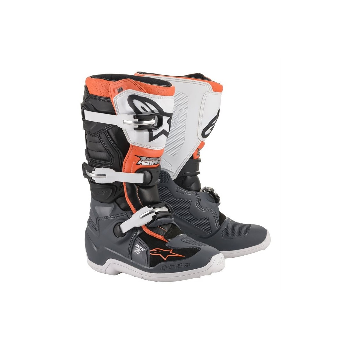 Bottes Enfant Alpinestars Tech 7S Noir Gris Blanc Orange 