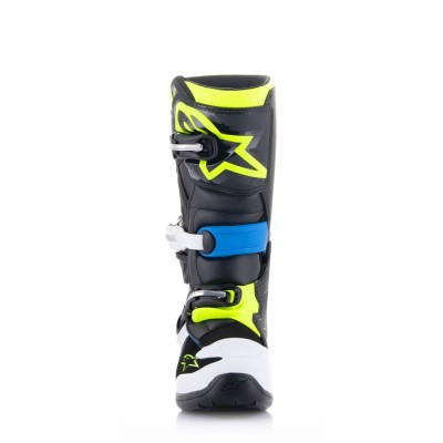 Bottes Enfant Alpinestars Tech 7S Noir Bleu Enamel Jaune Fluo 