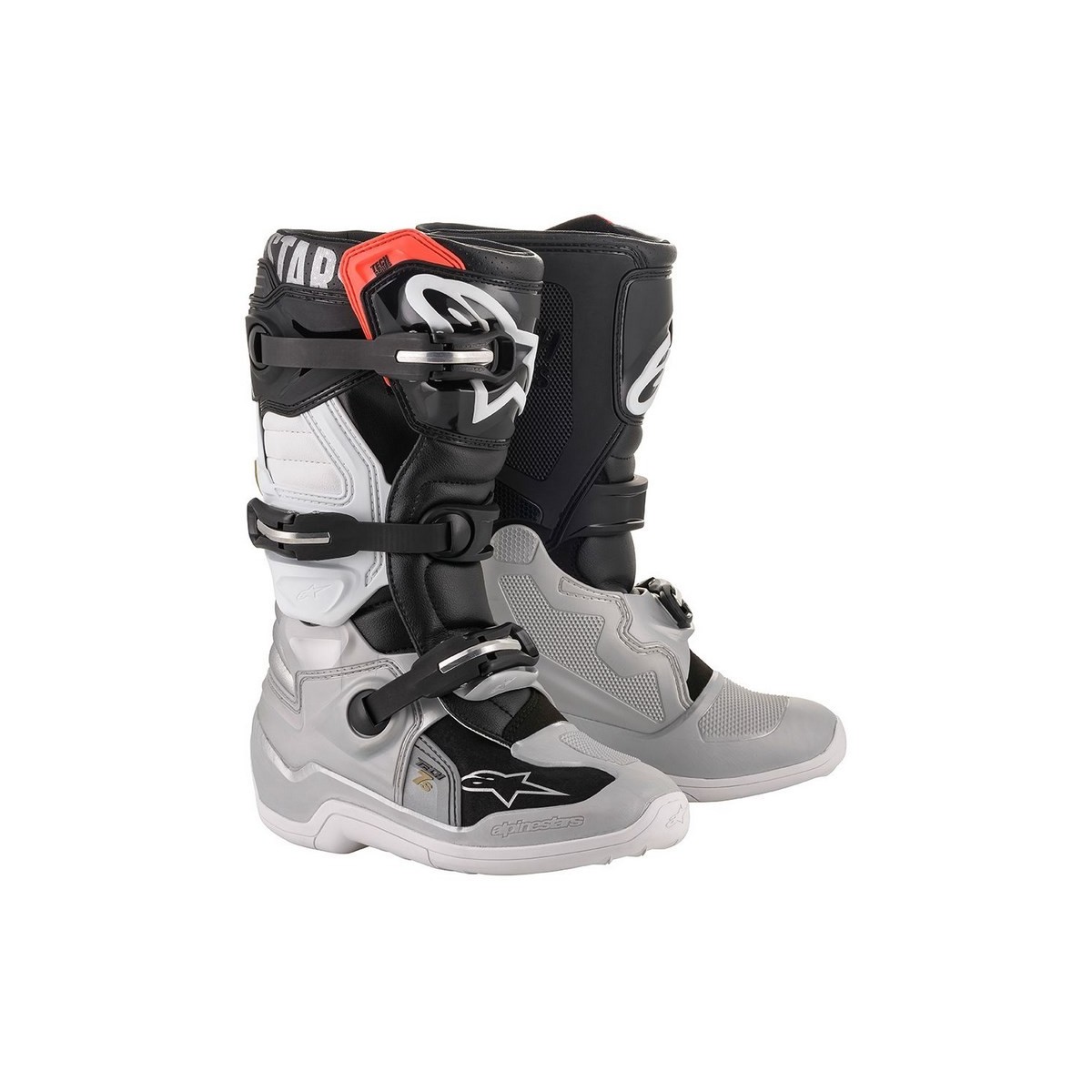 Bottes Enfant Alpinestars Tech 7S Noir Argent Blanc Or 