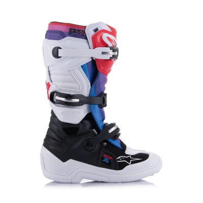 Bottes Enfant Alpinestars Tech 7S Blanc Noir Arc en ciel 