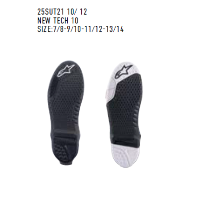 Semelles Alpinestars Blanc Noir Tech 10 (Depuis 2020) 