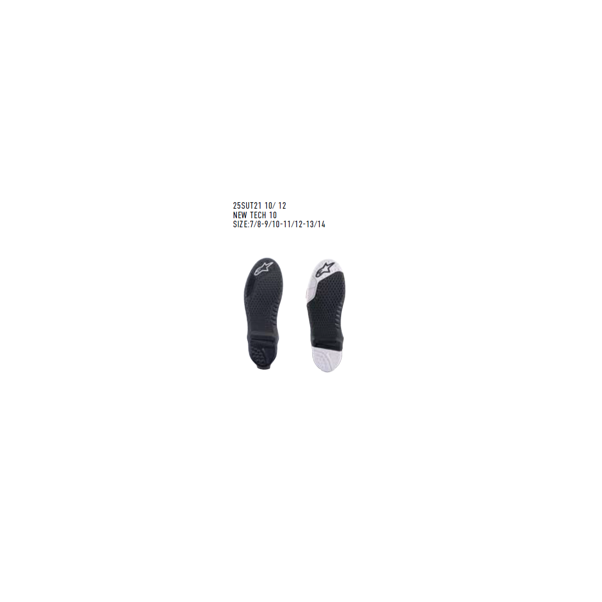 Semelles Alpinestars Blanc Noir Tech 10 (Depuis 2020) 
