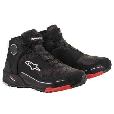 Chaussures de Moto Alpinestars CR-X Drystar Camo Noir Rouge 