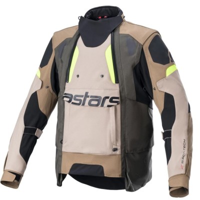 Veste Alpinestars Halo Drystar Khaki Foncé Sable Jaune Fluo 