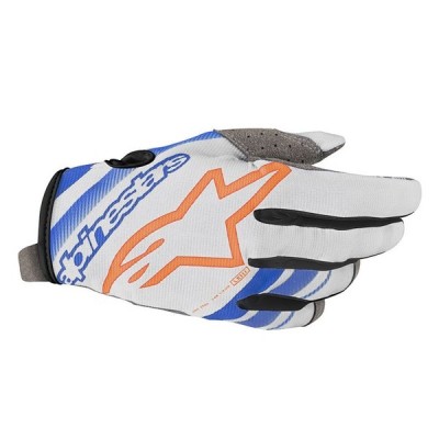 Gants Alpinestars Radar Gris Clair/ Bleu/ Orange Fluo 