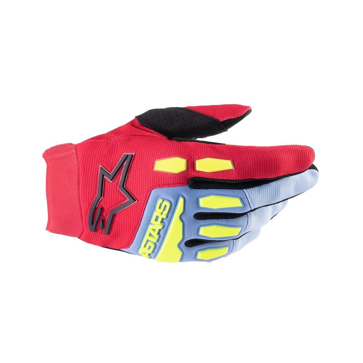 Gants Alpinestars Full Bore Blue Clair Rouge Berry Noir  
