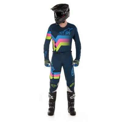 Pantalon Alpinestars Techstar Venom Bleu Rose Fluo 