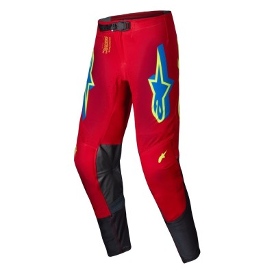 Pantalon Alpinestars Supertech Maker Rouge Brillant Jaune Fluo 