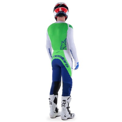 Pantalon Alpinestars Supertech Risen Bleu Blanc Vert Fluo 