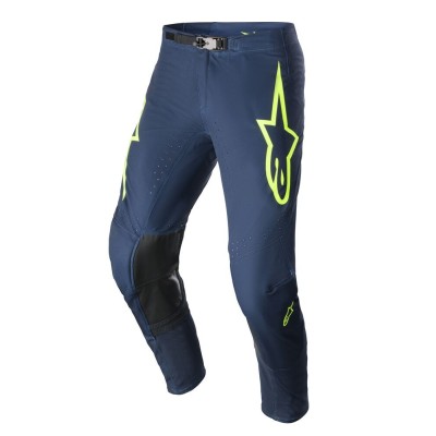 Pantalon Alpinestars Supertech Bruin Bleu Nuit Jaune Fluo 