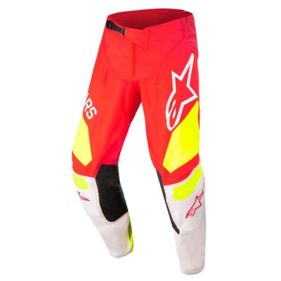 Pantalon Alpinestars Techstar Factory Rouge Fluo Blanc Jaune Fluo 