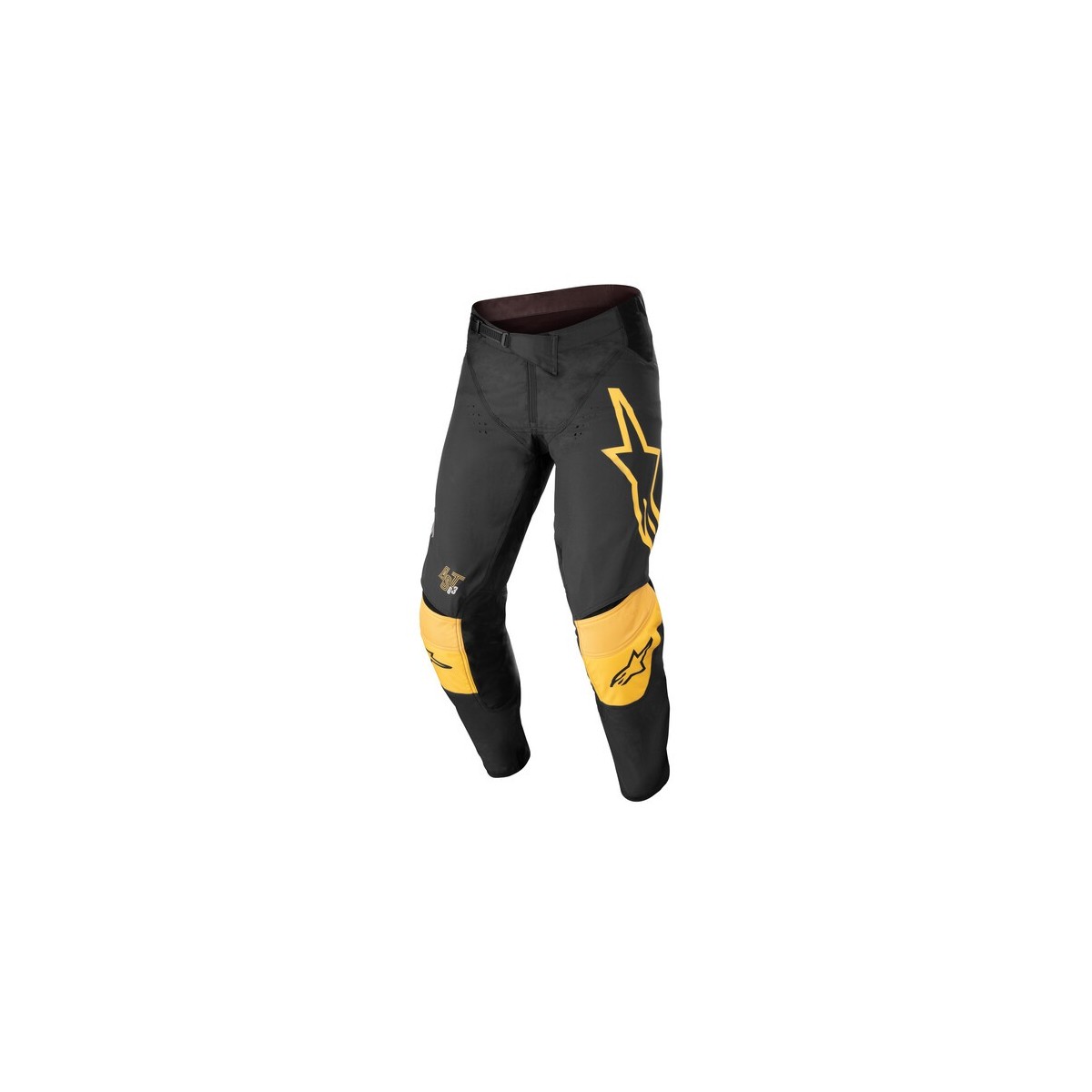 Pantalon Alpinestars Techstar Quadro Noir Jaune Tangerine 