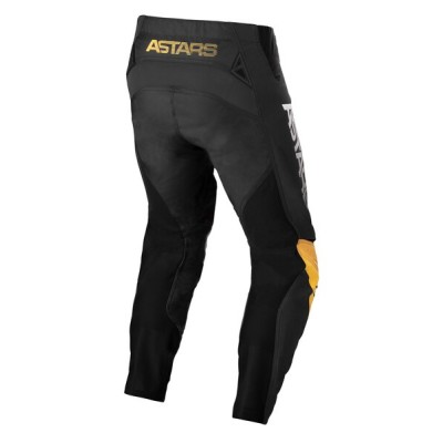 Pantalon Alpinestars Techstar Quadro Noir Jaune Tangerine 