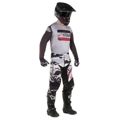 Pantalon Alpinestars Racer Tactical Noir/ Gris Camouflage/ Rouge Bordeaux 