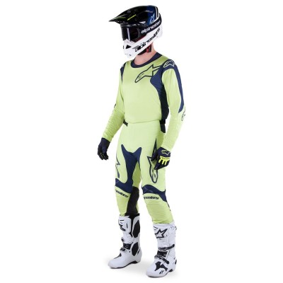 Pantalon Alpinestars Racer Hoen Bleu Nuit Vert Fluo 