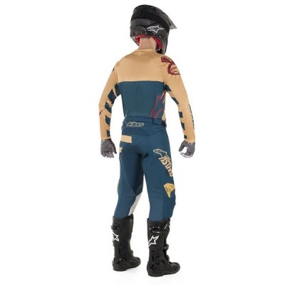 Pantalon Alpinestars Racer Braap Bleu Pétrole/Beige/Bordeaux 