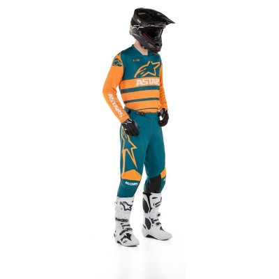 Pantalon Alpinestars Racer Supermatic Bleu Petrol Orange 
