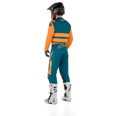 Pantalon Alpinestars Racer Supermatic Bleu Petrol Orange 