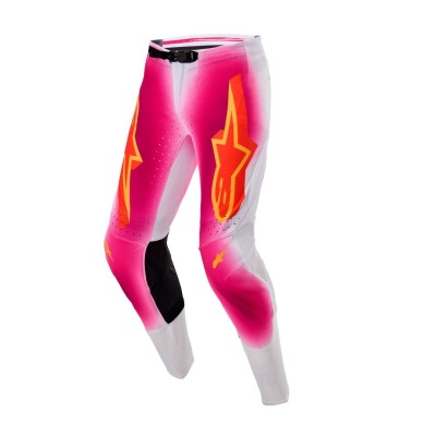 Pantalon Alpinestars Supertech Edition Limitée MIG Rose Fluo Blanc 