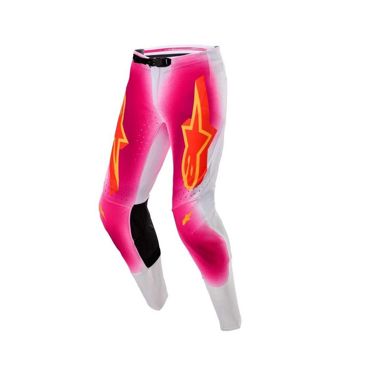 Pantalon Alpinestars Supertech Edition Limitée MIG Rose Fluo Blanc 
