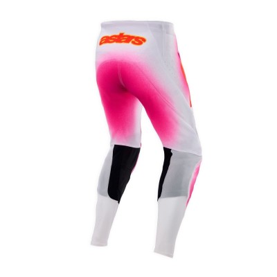 Pantalon Alpinestars Supertech Edition Limitée MIG Rose Fluo Blanc 