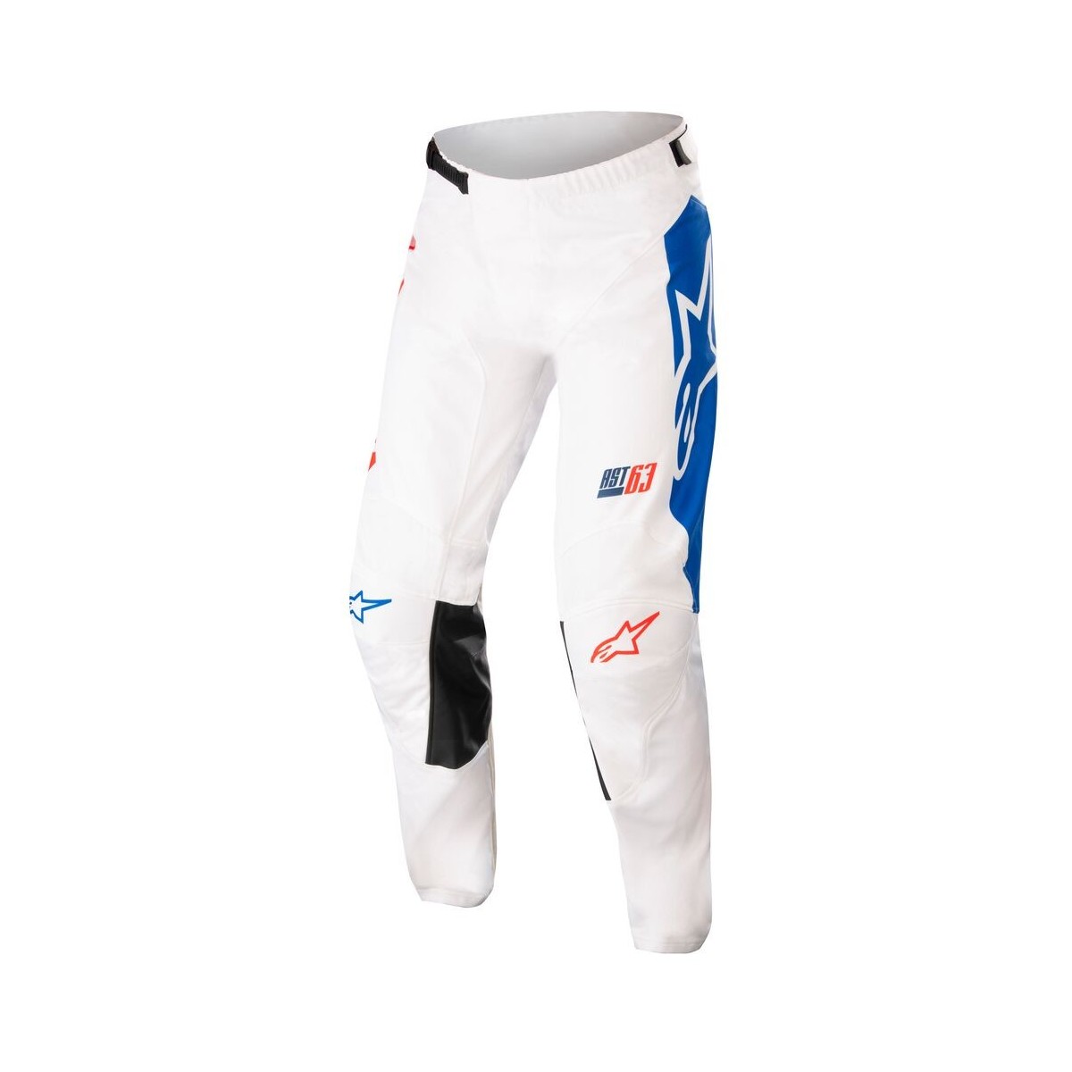 Pantalon Alpinestars Racer Compass Blanc Rouge Fluo Bleu 