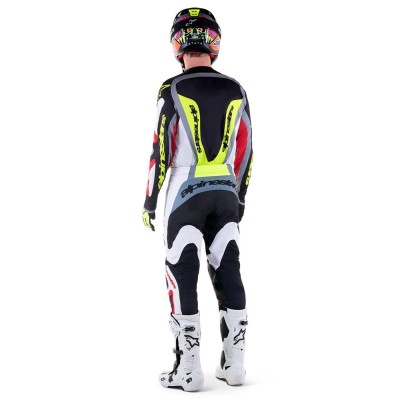 Pantalon Alpinestars Fluid Agent Noir Rouge Mars Jaune Fluo 