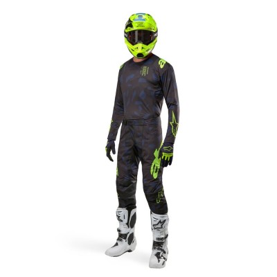 Pantalon Alpinestars Techstar Rantera Noir Marine Jaune Fluo 