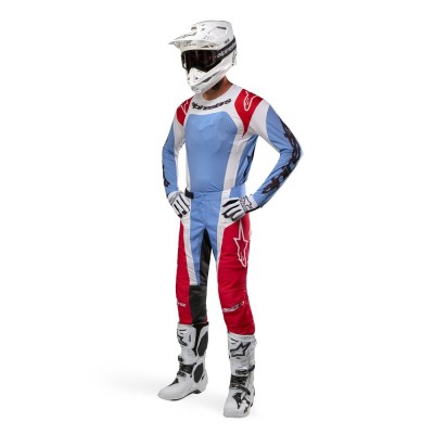 Pantalon Alpinestars Techstar Ocuri Bleu Clair Rouge Mars Blanc 
