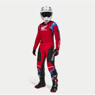 Pantalon Alpinestars Honda Racer Iconic Rouge Noir Blanc 