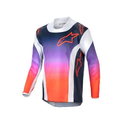 Maillot Enfant Alpinestars Racer Hoen Gris Clair Orange Vif Noir 