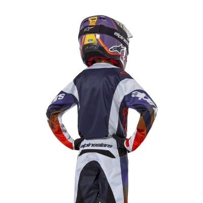 Maillot Enfant Alpinestars Racer Hoen Gris Clair Orange Vif Noir 
