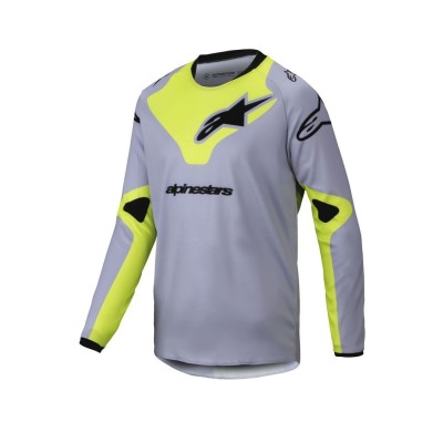 Maillot Enfant Alpinestars Racer Veil Gris Jaune Fluo 