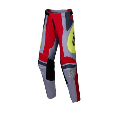 Pantalon Enfant Alpinestars Racer Melt Rouge Brillant Gris 