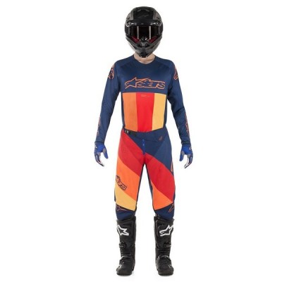 Maillot Alpinestars Techstar Venom Bleu Foncé/ Rouge/ Mandarine 