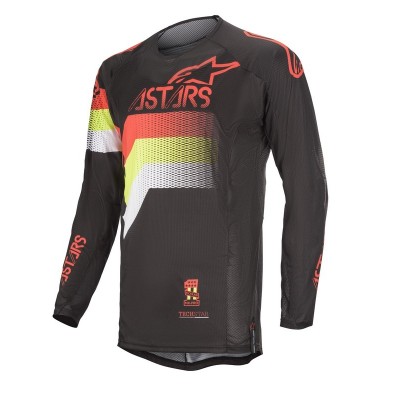 Maillot Alpinestars Techstar Venom Noir Rouge Jaune Fluo 
