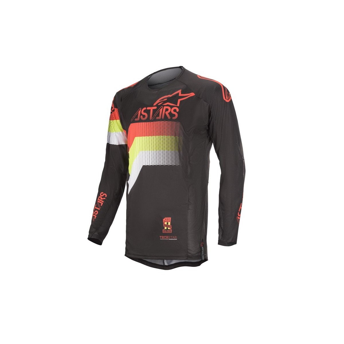Maillot Alpinestars Techstar Venom Noir Rouge Jaune Fluo 
