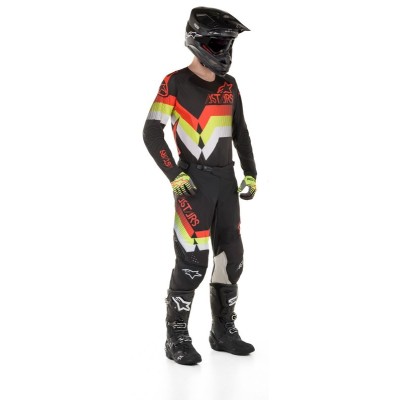 Maillot Alpinestars Techstar Venom Noir Rouge Jaune Fluo 