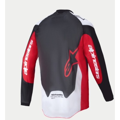 Maillot Alpinestars Enduro Pro-Dura Noir Rouge Brillant Blanc 