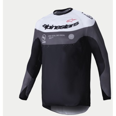 Maillot Alpinestars Enduro Pro-Dura Noir Magnet Blanc 