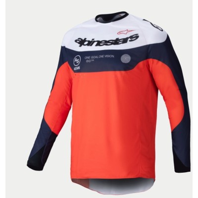 Maillot Alpinestars Enduro Pro-Dura Bleu Marine Orange Blanc 