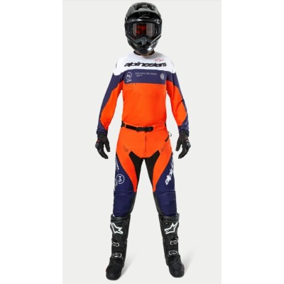 Maillot Alpinestars Enduro Pro-Dura Bleu Marine Orange Blanc 