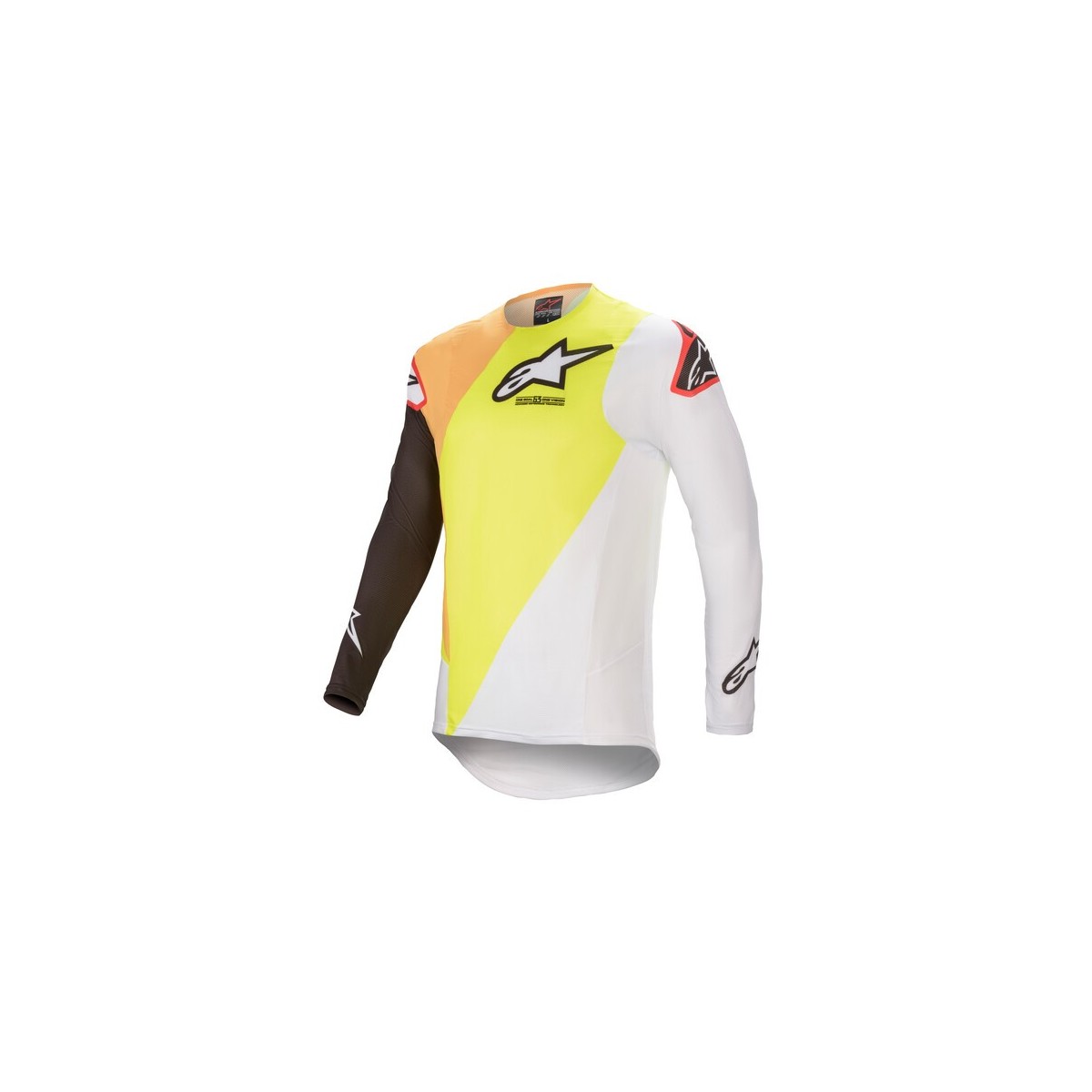 Maillot Alpinestars Supertech Blaze Jaune Fluo Blanc 