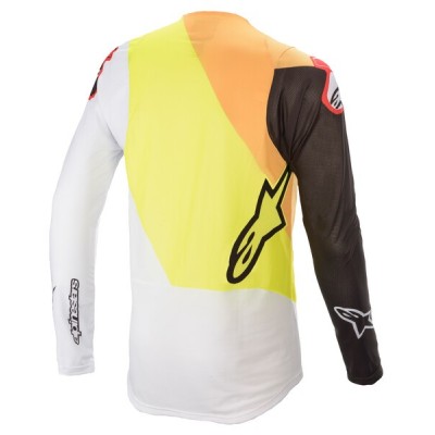Maillot Alpinestars Supertech Blaze Jaune Fluo Blanc 