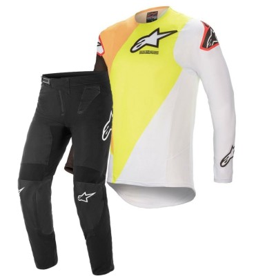 Maillot Alpinestars Supertech Blaze Jaune Fluo Blanc 