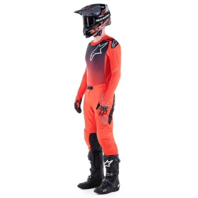 Maillot Alpinestars Supertech Risen Hot Orange Noir 