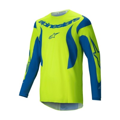 Maillot Alpinestars Fluid Haul Jaune Fluo Bleu 