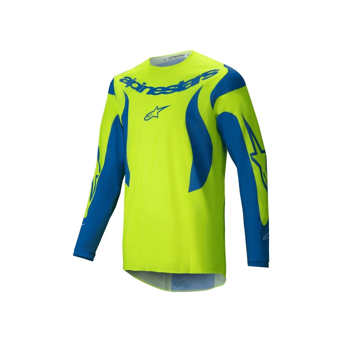 Maillot Alpinestars Fluid Haul Jaune Fluo Bleu 