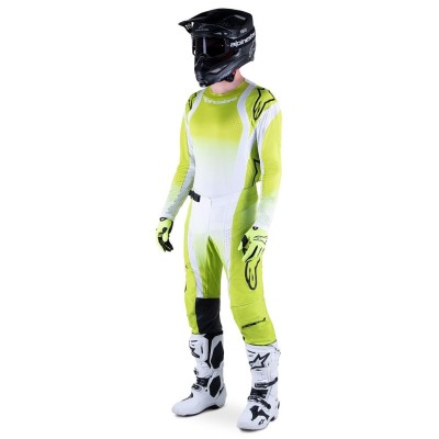 Maillot Alpinestars Techstar Push Jaune Fluo Blanc 